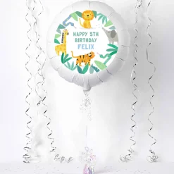 Online Personalised Large Helium Balloon - Jungle Animals Kids Balloons For Kids|Helium Balloons