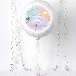 Discount Personalised Large Helium Birthday Balloon - Princess Fairies Kids Balloons For Kids|Personalised & Photo Balloons