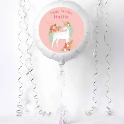 Kids Card Factory Personalised Large Helium Balloon - Floral Unicorn