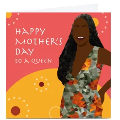 Online Personalised Leanne Creative Mother's Day Card - To a Queen Premium Square