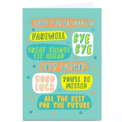 Card Factory Personalised Leaving Card - Farewell Quotes