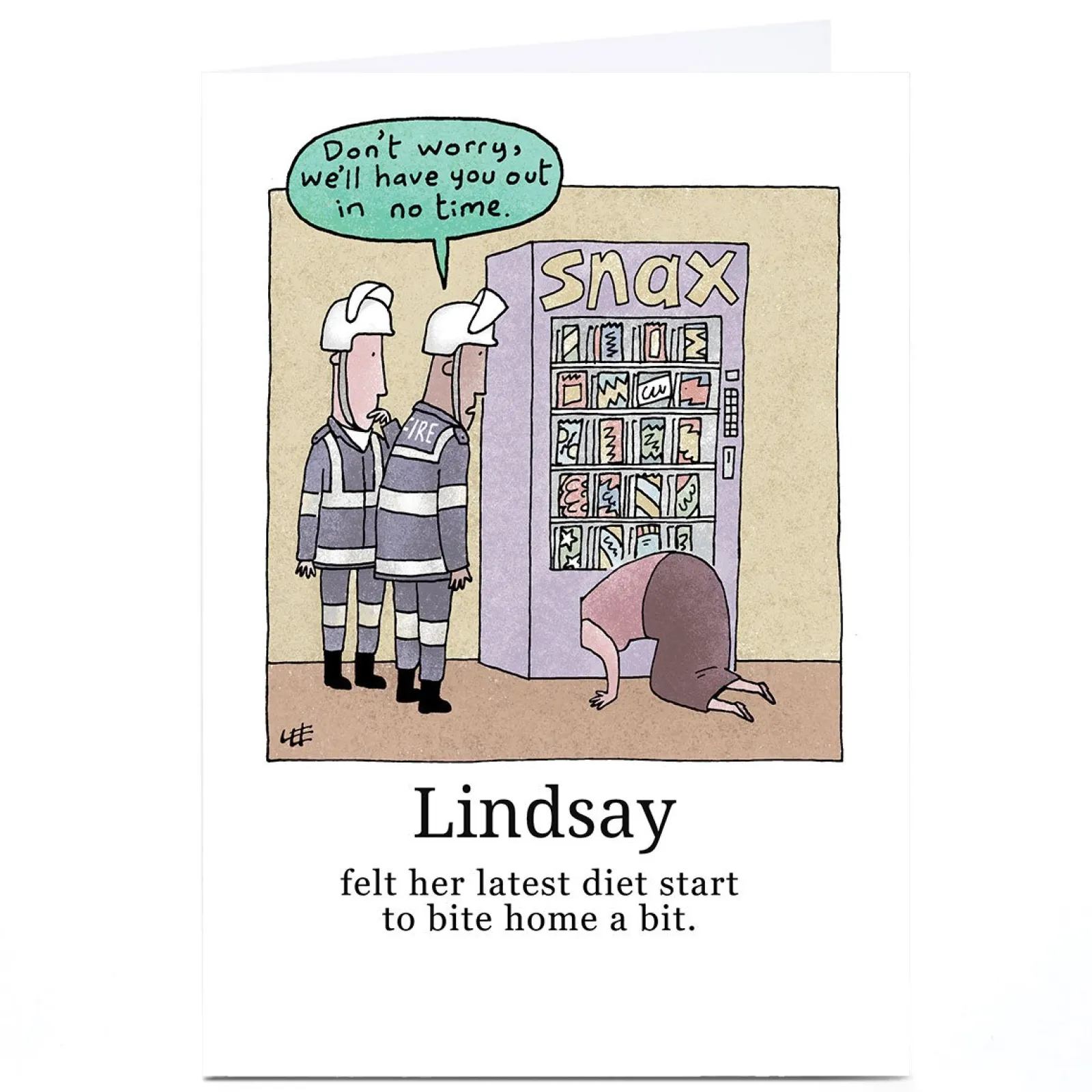 Card Factory Personalised Lee Fearnley Card - Vending Machine