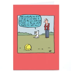 Card Factory Personalised Lee Fearnley Card - Dog Fetch Ball