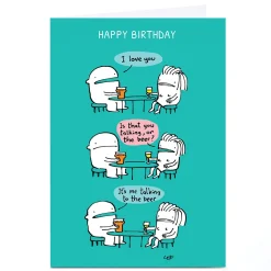 Card Factory Personalised Lee Fearnley Birthday Card - Beer Talking