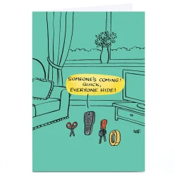 Outlet Personalised Lee Fearnley Card - Everyone Hide! Father's Day|Any Occasion