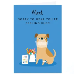 Online Personalised Lemon & Sugar Card - Feeling Ruff! Funny|Get Well