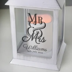 Card Factory Personalised Light-Up Mr & Mrs White Lantern