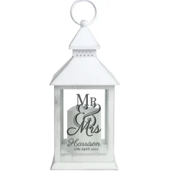 Card Factory Personalised Light-Up Mr & Mrs White Lantern