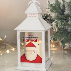 Card Factory Personalised Light-Up Santa Please Stop Here Lantern