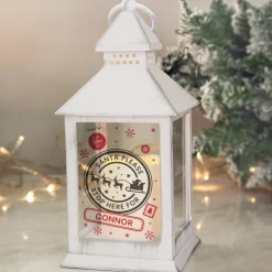 Card Factory Personalised Light-Up Sleigh Scene Stop Here Lantern