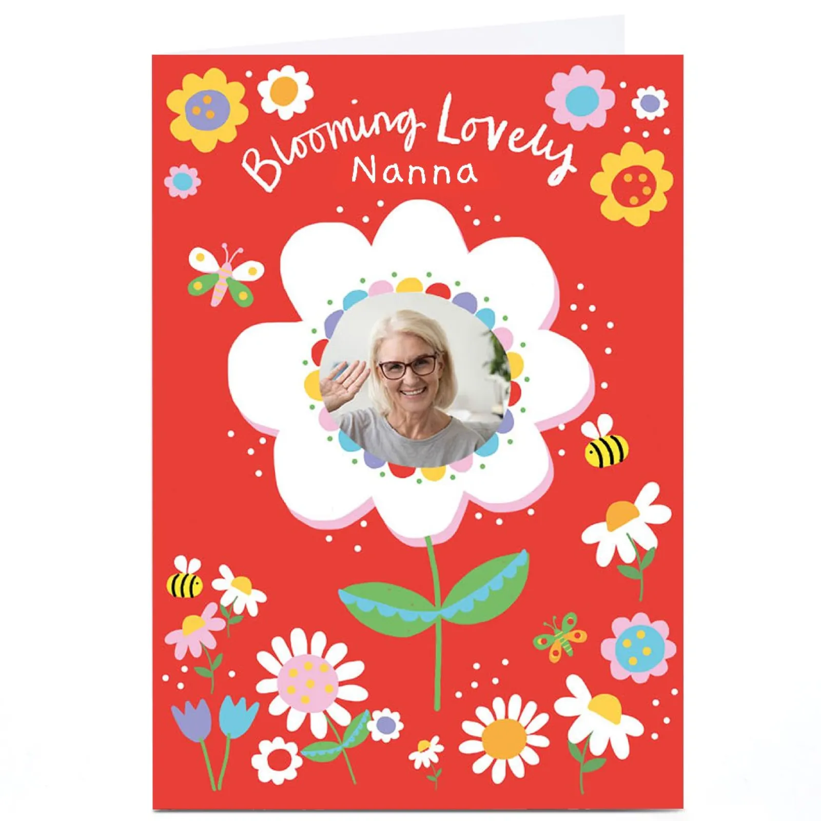Card Factory Personalised Lindsay Kirby Mother's Day Card - Blooming Lovely Nanna