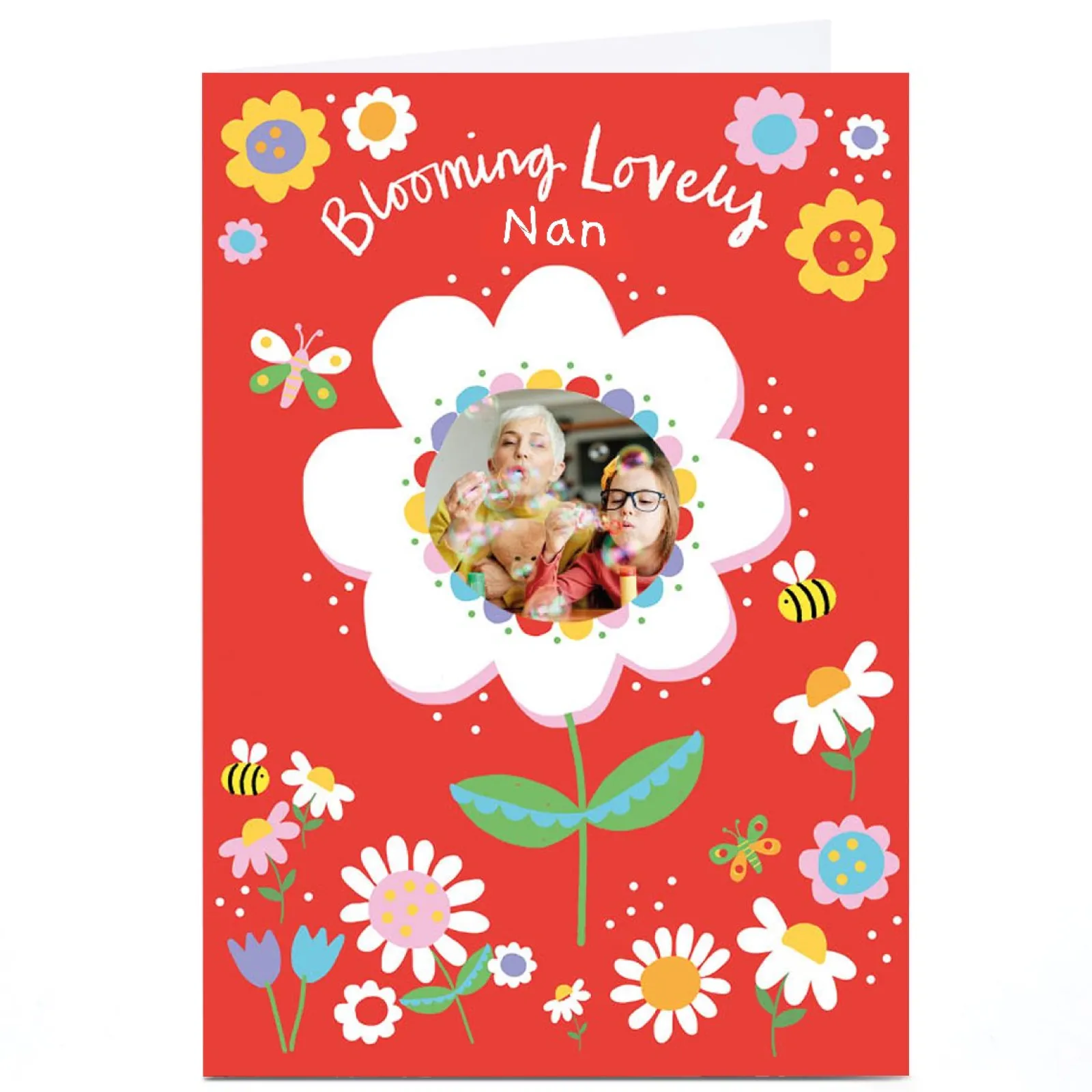 Sale Personalised Lindsay Kirby Mother's Day Card - Blooming Lovely Nan Photo