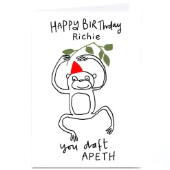 Kids Card Factory Personalised Lindsay Kirby Birthday Card - You Daft Apeth