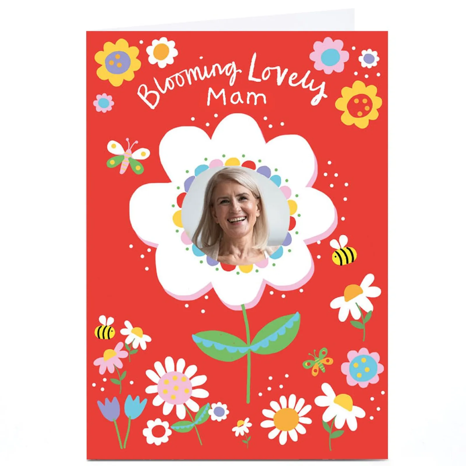 Card Factory Personalised Lindsay Kirby Mother's Day Card - Blooming Lovely Mam