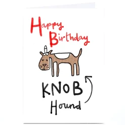 BOY Card Factory Personalised Lindsay Kirby Birthday Card - Knob Hound