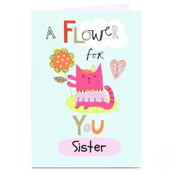 Card Factory Personalised Lindsay Loves To Draw Card - Flower For You