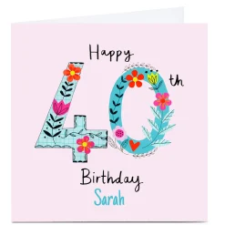 Sale Personalised Lindsay Loves To Draw 40th Birthday Card For Wife|For Sister