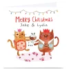 Discount Personalised Lindsay Loves To Draw Christmas Card - Cat Couple Premium Square|Christmas