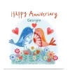 Card Factory Personalised Lindsay Loves To Draw Anniversary Card - Birds