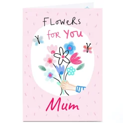Card Factory Personalised Lindsay Loves To Draw Card - Flowers For You