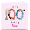 Discount Personalised Lindsay Loves To Draw 100th Birthday Card For Wife|For Sister