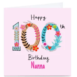 Discount Personalised Lindsay Loves To Draw 100th Birthday Card For Wife|For Sister