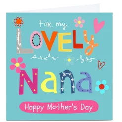 Clearance Personalised Lindsay Loves To Draw Card - Lovely Nana Premium Square|Birthday