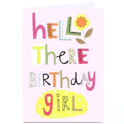 Kids Card Factory Personalised Lindsay Loves To Draw Birthday Card - Hello There Girl