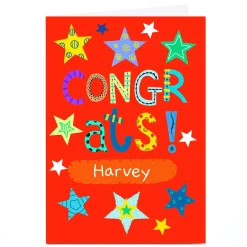 Personalised Lindsay Loves To Draw Congratulations Card - Stars New Job|Congratulations