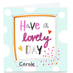 Online Personalised Lindsay Loves To Draw Card - Have a Lovely Day For Niece|For Granddaughter