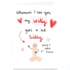 Hot Personalised Lindsay Loves To Draw Card - Silly Willy Anniversary|Birthday