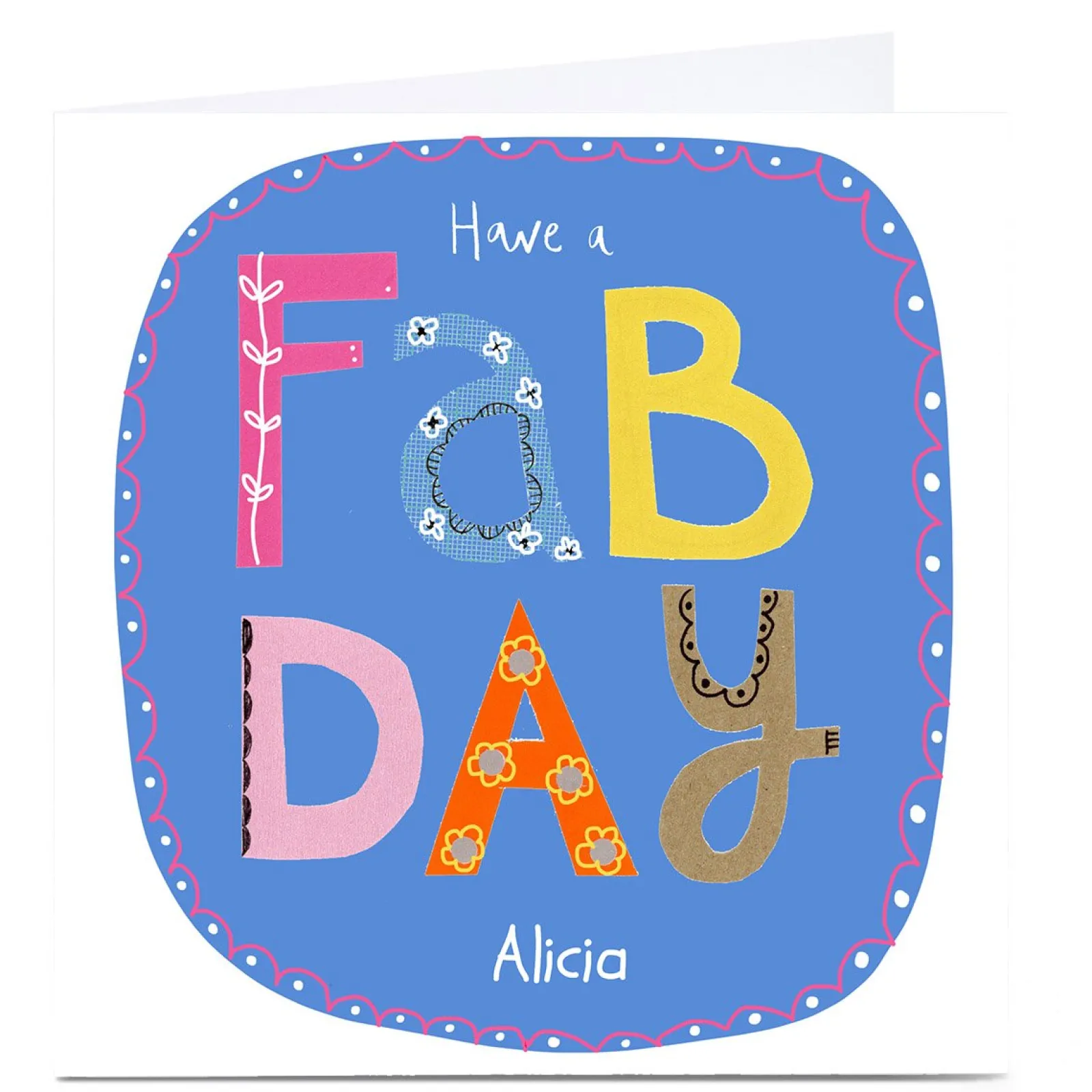 Card Factory Personalised Lindsay Loves To Draw Birthday Card - Have a Fab Day
