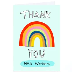 Hot Personalised Lindsay Loves To Draw Thank You Card - Big Rainbow Thank You