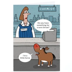 Clearance Personalised Little Horse Card - Horse In Chemist Funny|Any Occasion