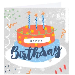 Card Factory Personalised Little Mono Birthday Card - Cake