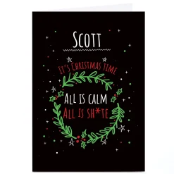 Sale Personalised Lockdown Christmas Card - All Is Calm... Funny|Christmas