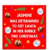 Clearance Personalised Lockdown Christmas Card - Santa In Her Bubble Funny|Christmas