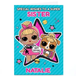 Kids Card Factory Personalised L.O.L. Surprise! Birthday Card - Super Sister