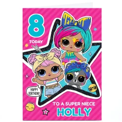 Kids Card Factory Personalised L.O.L. Surprise! Birthday Card - Super Niece
