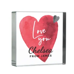 Card Factory Personalised Love Heart Large Crystal Token