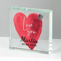 Card Factory Personalised Love Heart Large Crystal Token