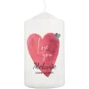 Card Factory Personalised Love Heart Pillar Candle