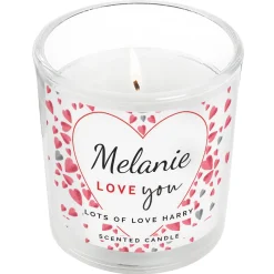 Clearance Personalised Love Heart Scented Jar Candle Scented Candles|Gifts For Couples