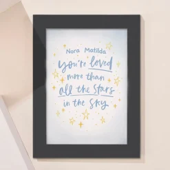 Kids Card Factory Personalised Loved More Than All The Stars In The Sky Framed Print