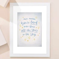 Kids Card Factory Personalised Loved More Than All The Stars In The Sky Framed Print