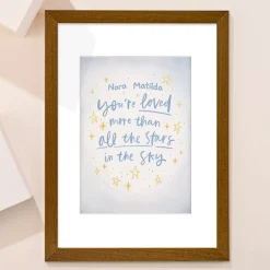 Kids Card Factory Personalised Loved More Than All The Stars In The Sky Framed Print