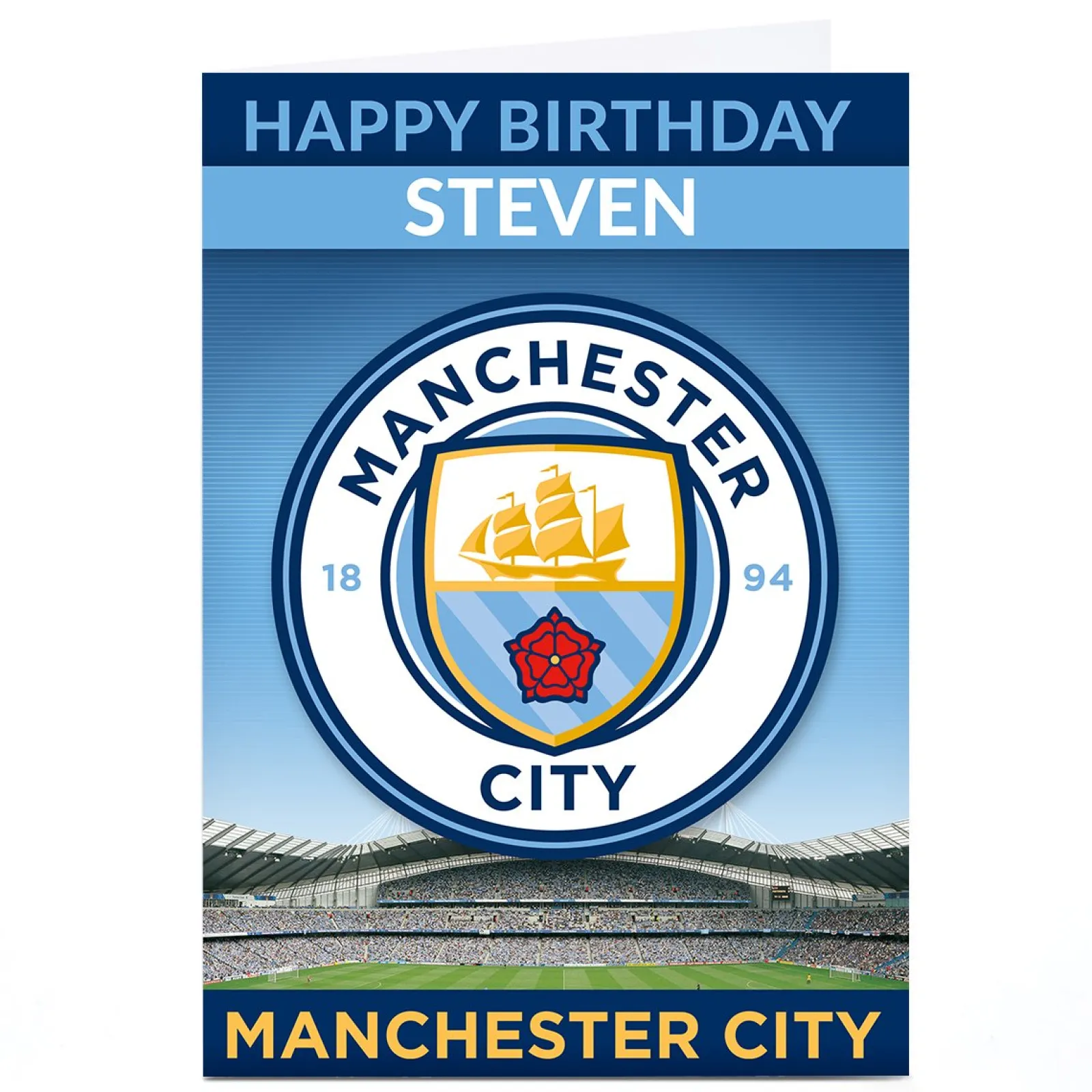 Kids Card Factory Personalised Manchester City Birthday Card