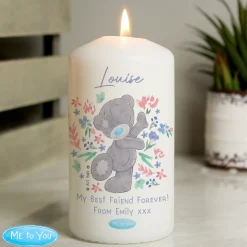 Hot Personalised Me To You Floral Pillar Candle Scented Candles|Gifts For Her