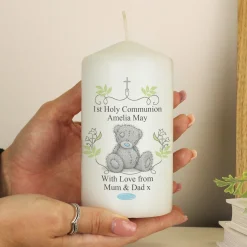 Discount Personalised Me To You Religious Cross Pillar Candle Kids Scented Candles|Gifts For Babies