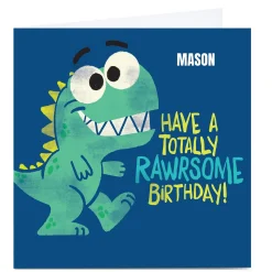 Kids Card Factory Personalised Mega Bites Birthday Card - Rawrsome Birthday